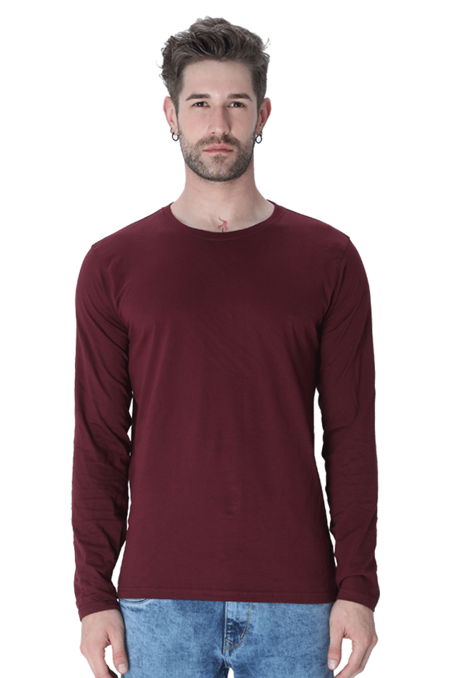 Male Round Neck Full Sleeve Maroon, Bottle Green & Grey