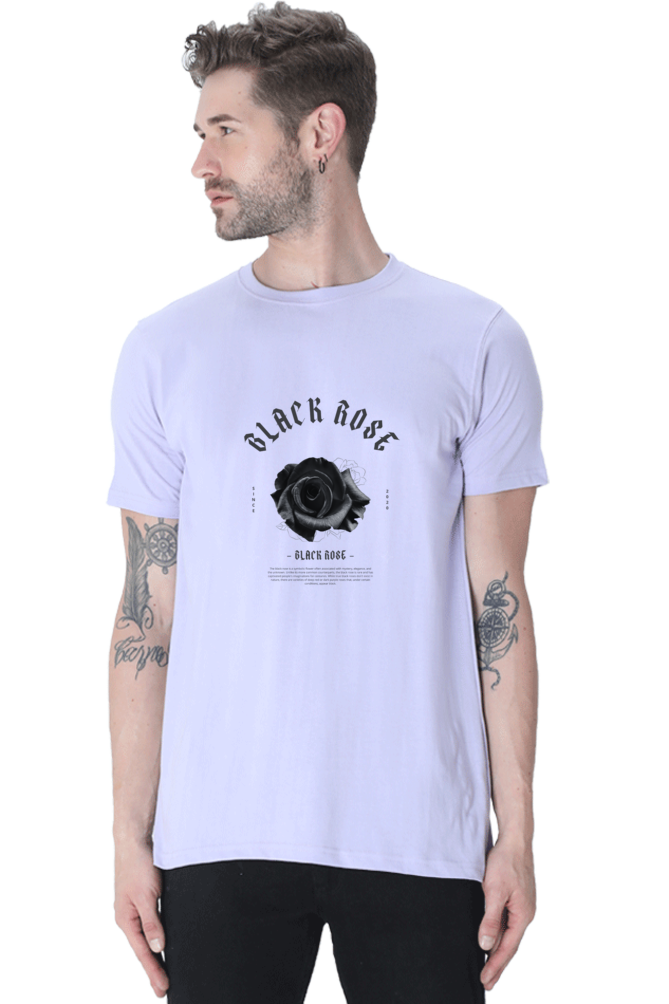 Black Rose Cotton T-Shirt